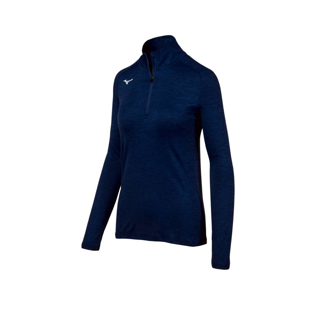 Mizuno Alpha ½ Zip - Bayan Pullover - Lacivert Türkiye (TBEVHW-173)